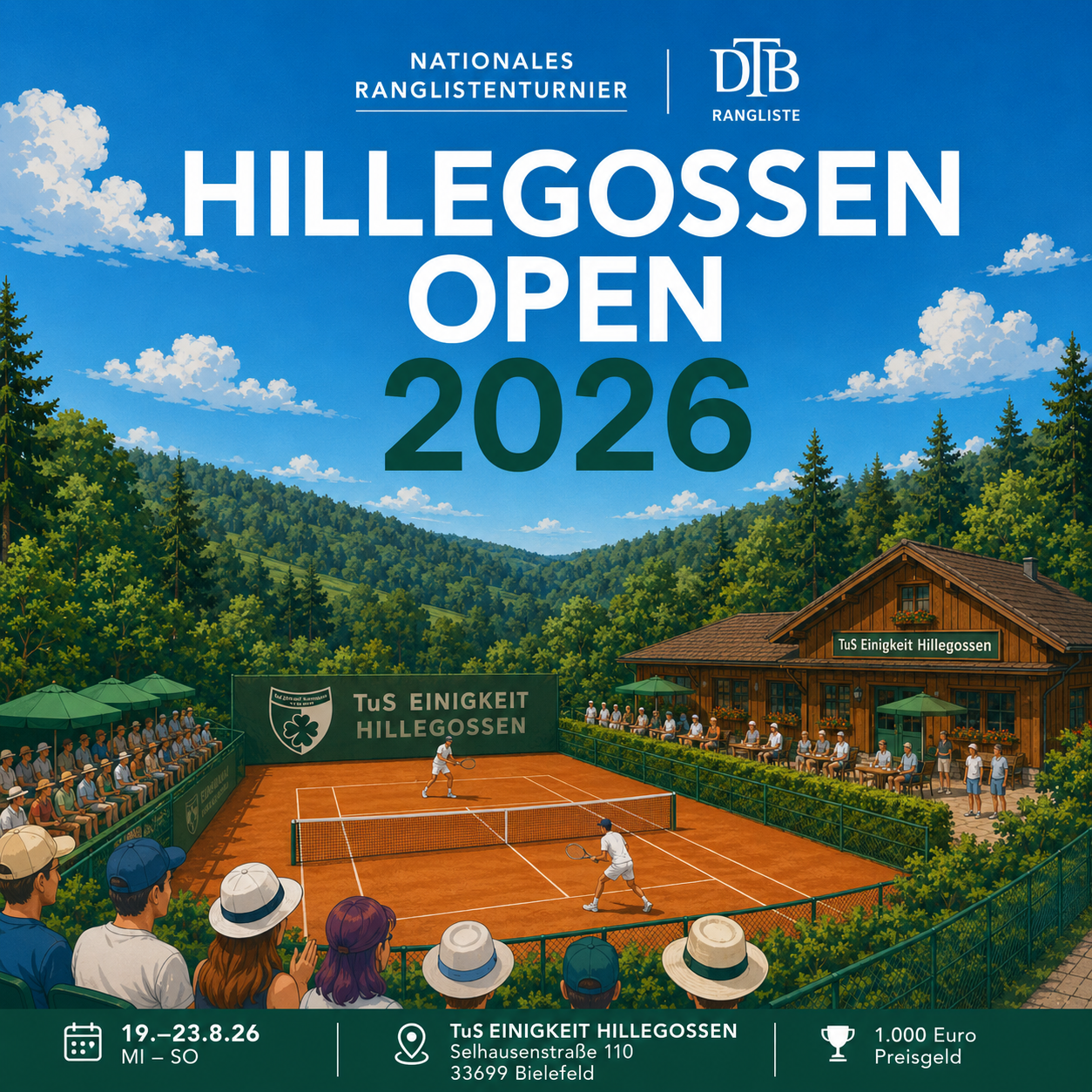 Hillegossen Open - Nationales Ranglistenturnier 19.-23. August
